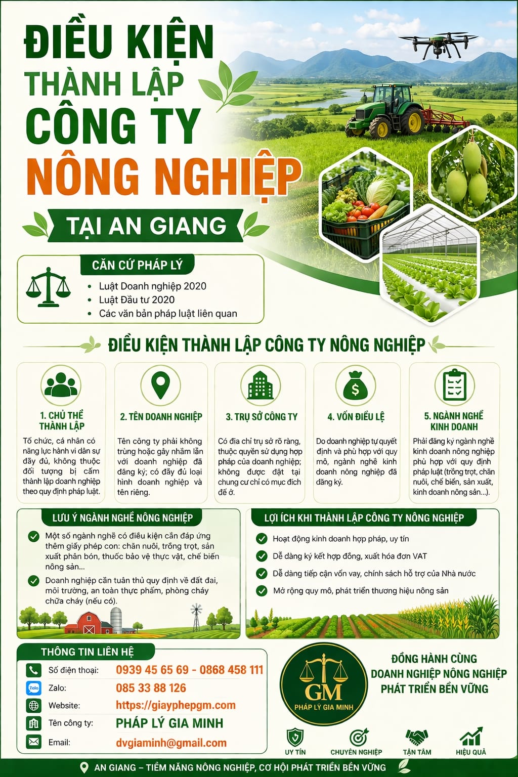 Điều kiện thành lập công ty nông nghiệp An Giang