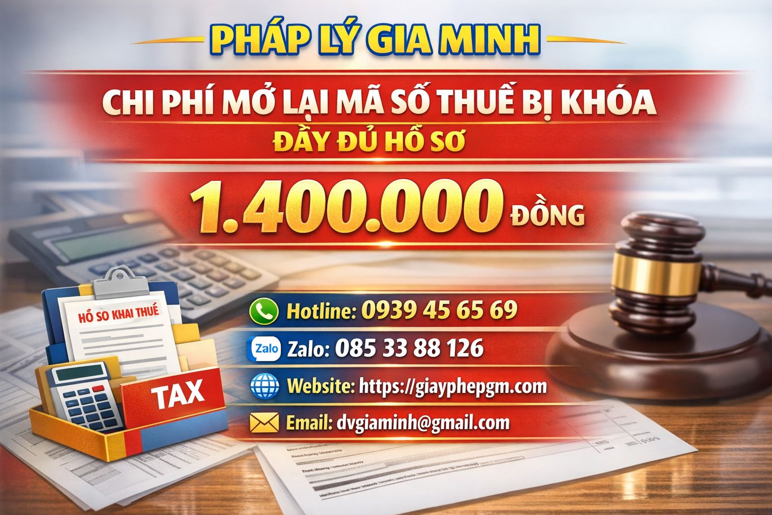 Giá khôi phục mã số thuế bị khóa