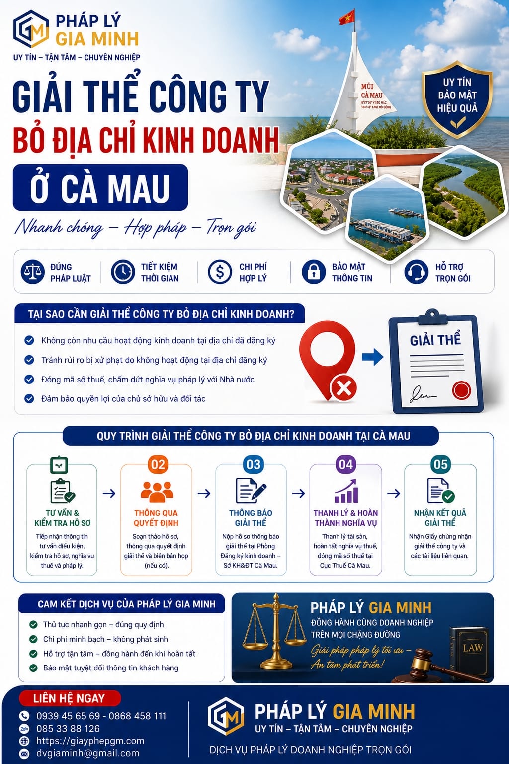 Giải thể công ty bỏ địa chỉ kinh doanh ở Cà Mau – Quy trình đúng luật, tránh rủi ro pháp lý 9 Giải thể công ty bỏ địa chỉ kinh doanh ở Cà Mau mới nhất