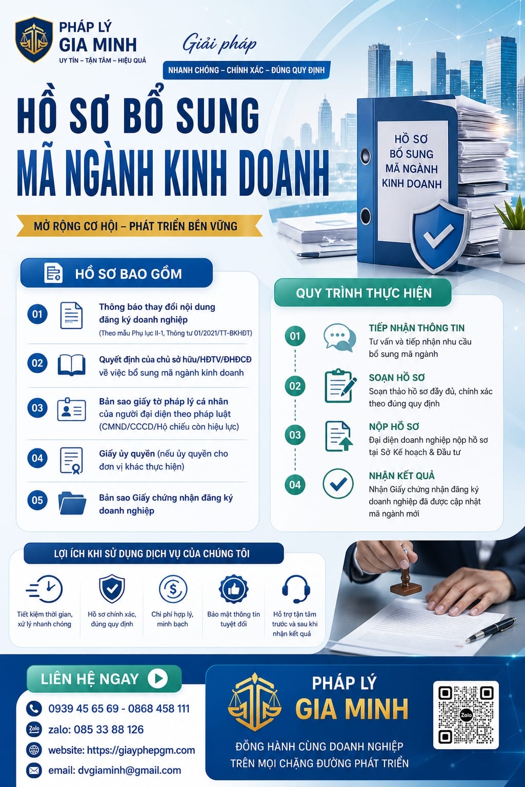 Hồ sơ bổ sung mã ngành kinh doanh