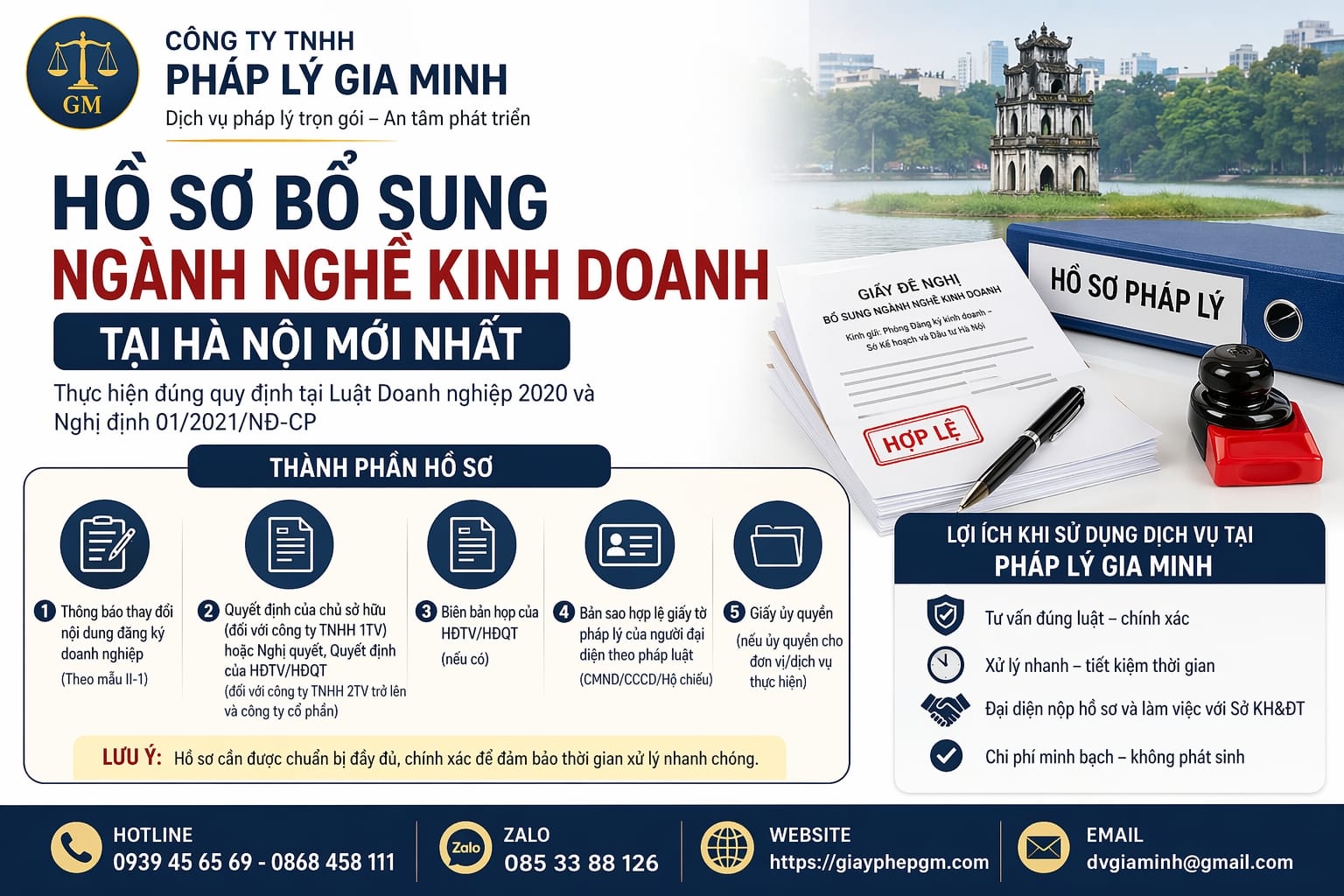 Hồ sơ bổ sung ngành nghề kinh doanh tại Hà Nội mới nhất