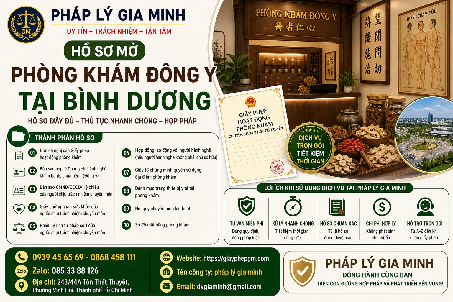 Hồ sơ mở phòng khám Đông y tại Bình Dương