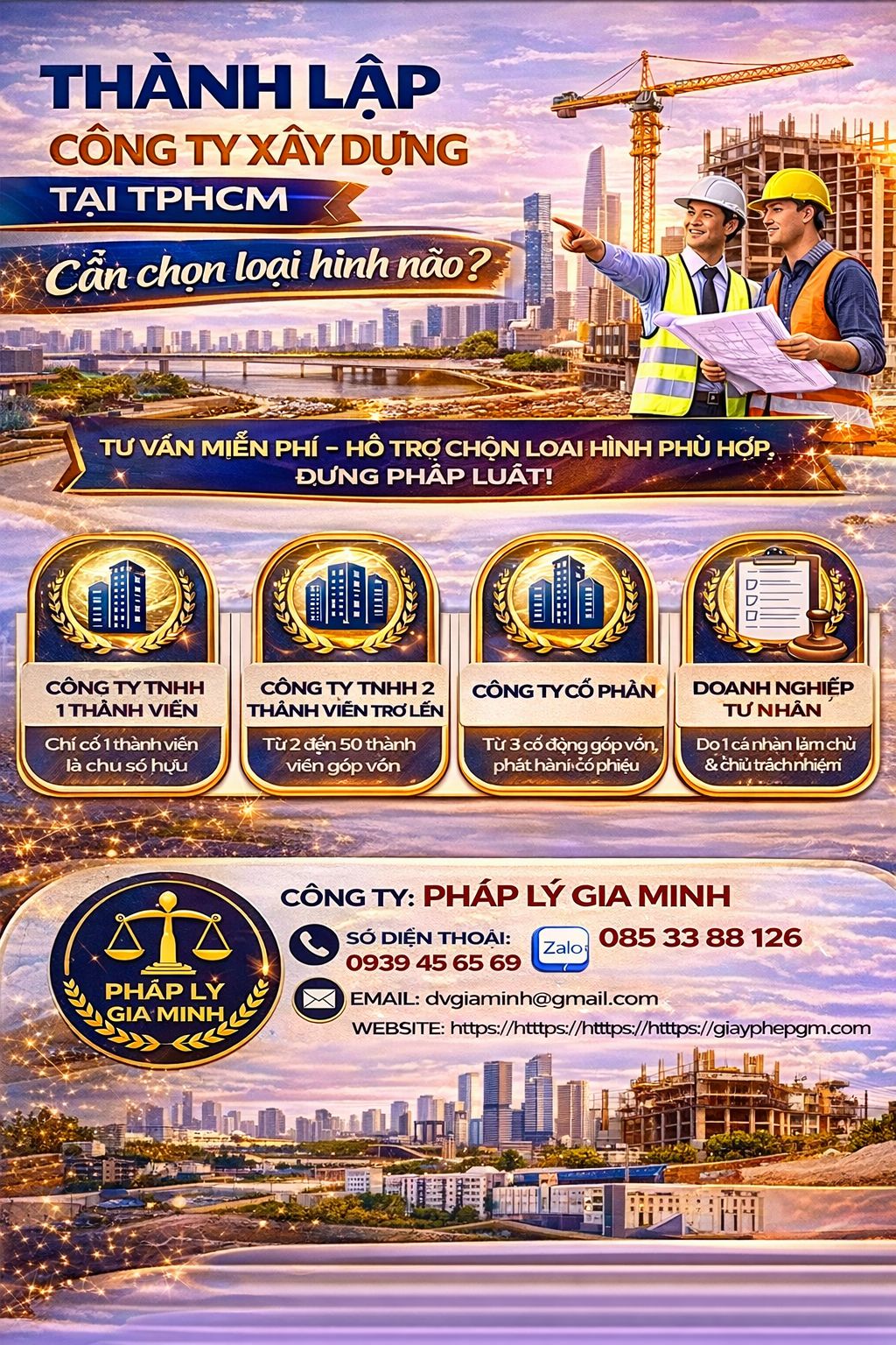 Hồ sơ pháp lý mở công ty xây dựng ở TPHCM