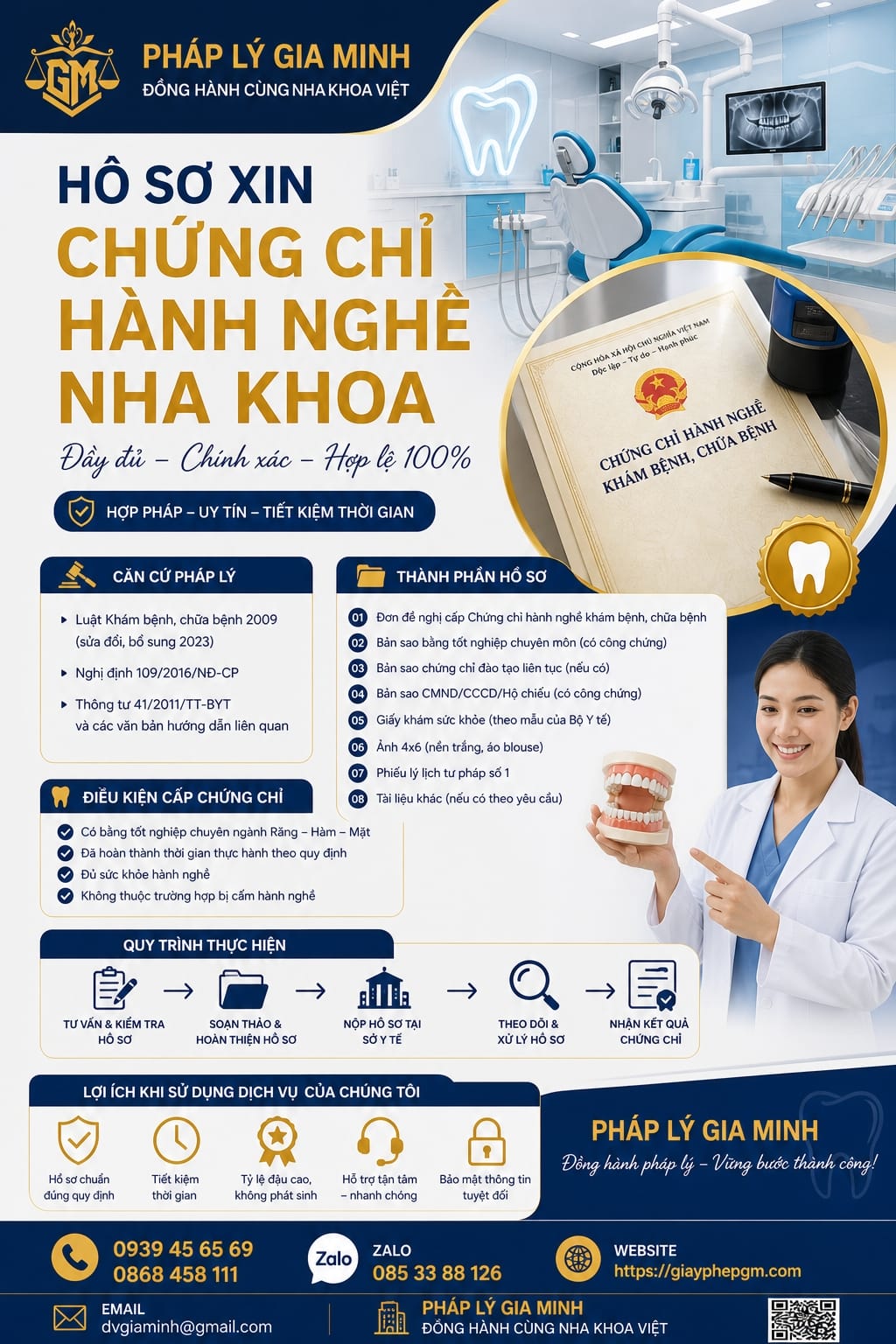 Hồ sơ xin chứng chỉ hành nghề nha khoa