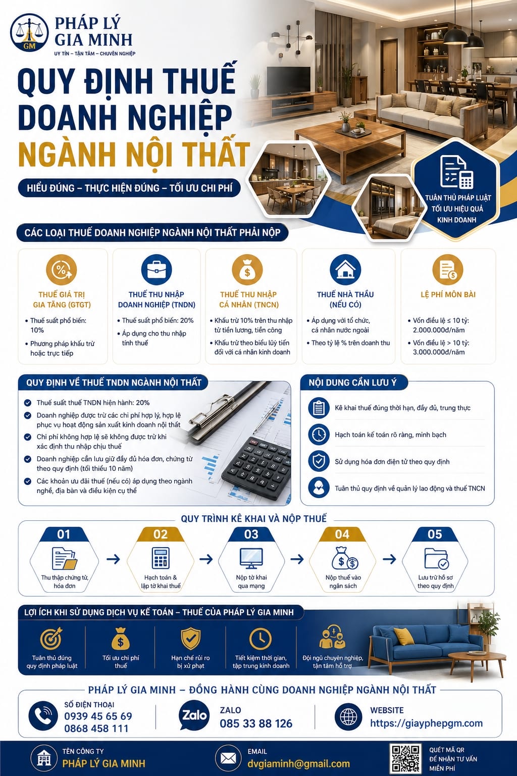 Quy định thuế doanh nghiệp ngành nội thất