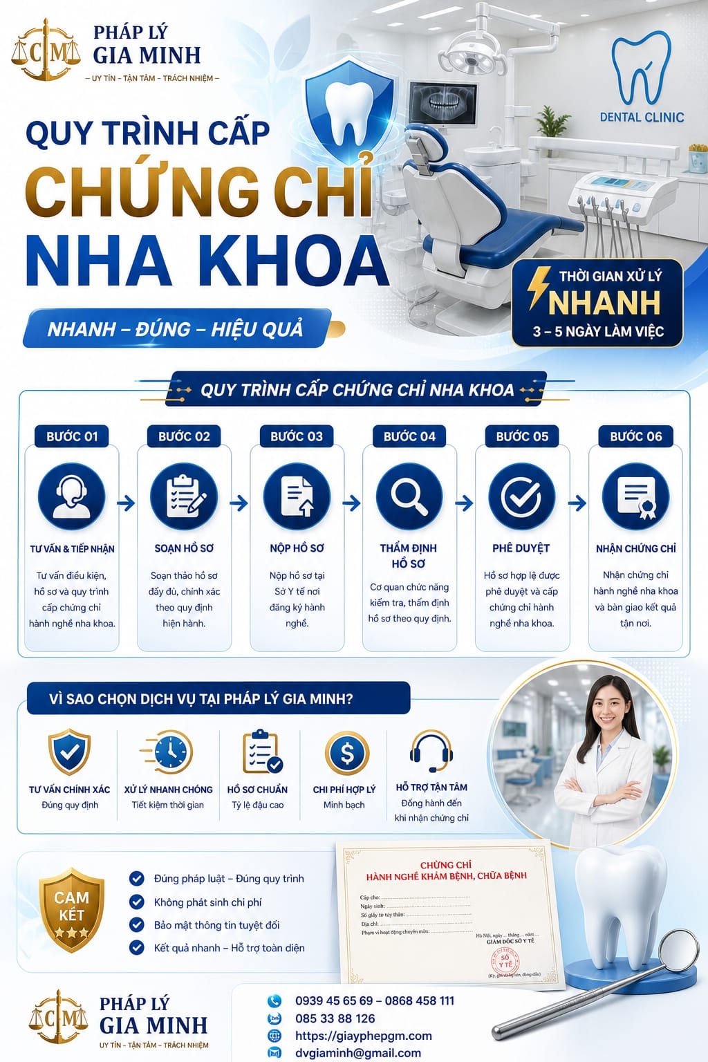 Dịch vụ cấp chứng chỉ nha khoa nhanh tại Đà Nẵng – Uy tín, đúng quy định, hỗ trợ trọn gói 11 Quy trình cấp chứng chỉ nha khoa nhanh