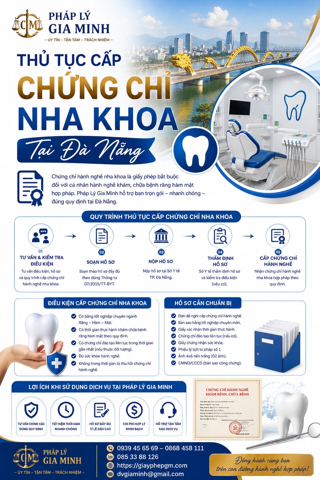 Dịch vụ cấp chứng chỉ nha khoa nhanh tại Đà Nẵng – Uy tín, đúng quy định, hỗ trợ trọn gói 12 Thủ tục cấp chứng chỉ nha khoa tại Đà Nẵng
