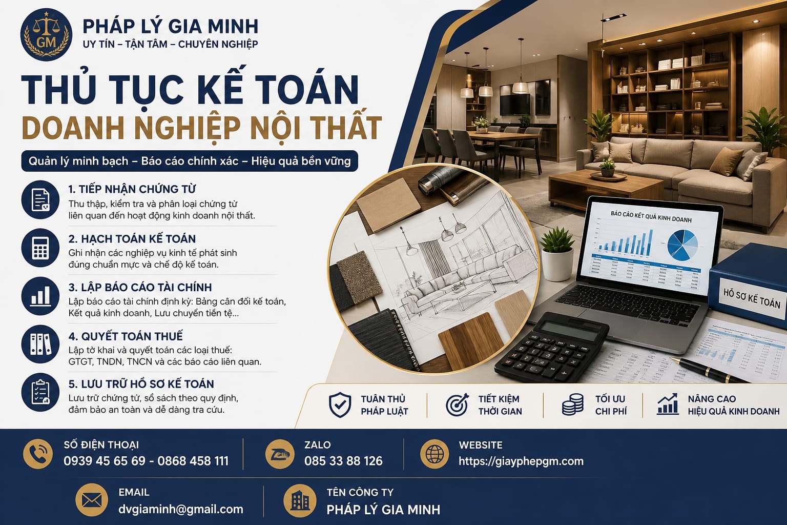 Thủ tục kế toán doanh nghiệp nội thất