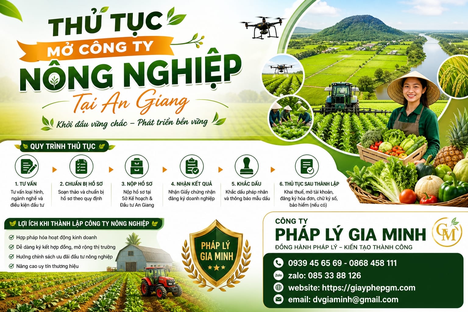 Thủ tục mở công ty nông nghiệp tại An Giang
