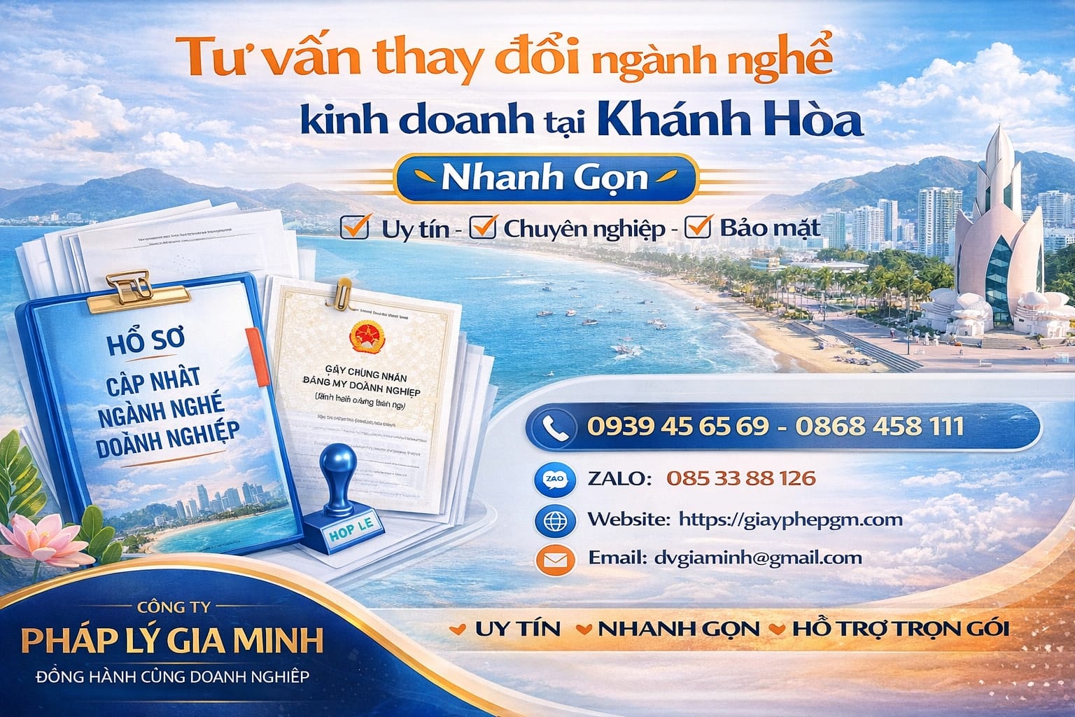 Tư vấn thay đổi ngành nghề kinh doanh tại Khánh Hòa nhanh gọn