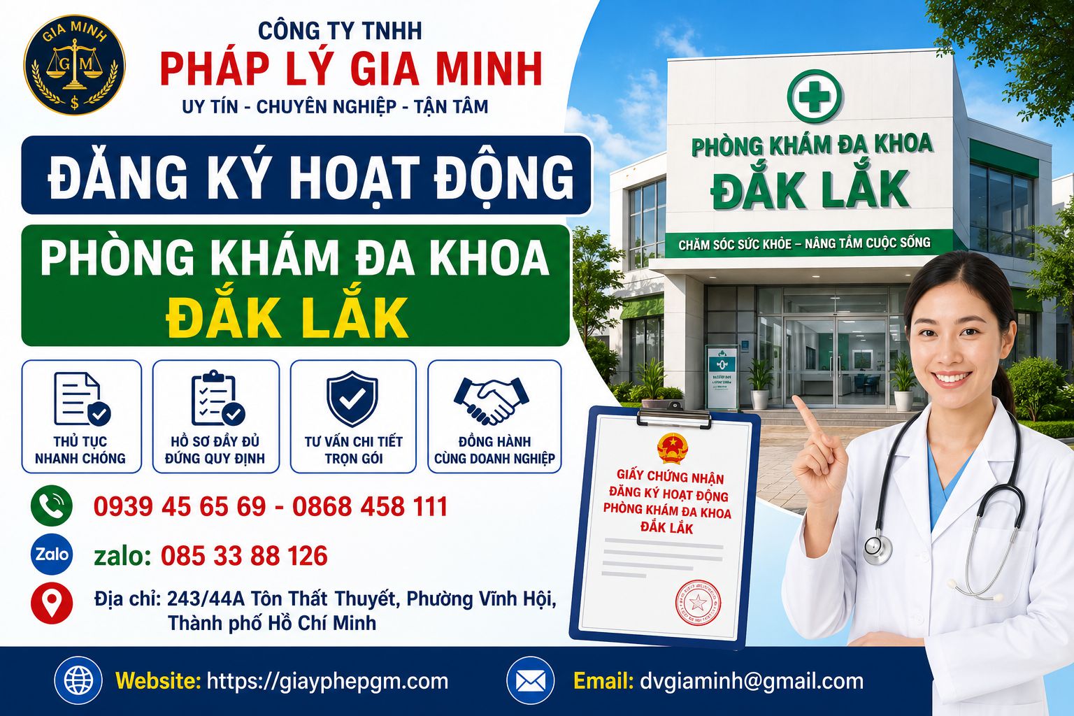 Đăng ký hoạt động phòng khám đa khoa Đắk Lắk