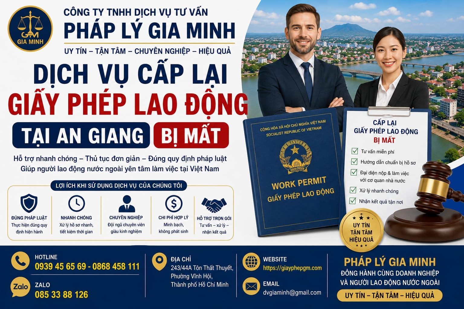 Dịch vụ cấp lại giấy phép lao động tại An Giang bị mất