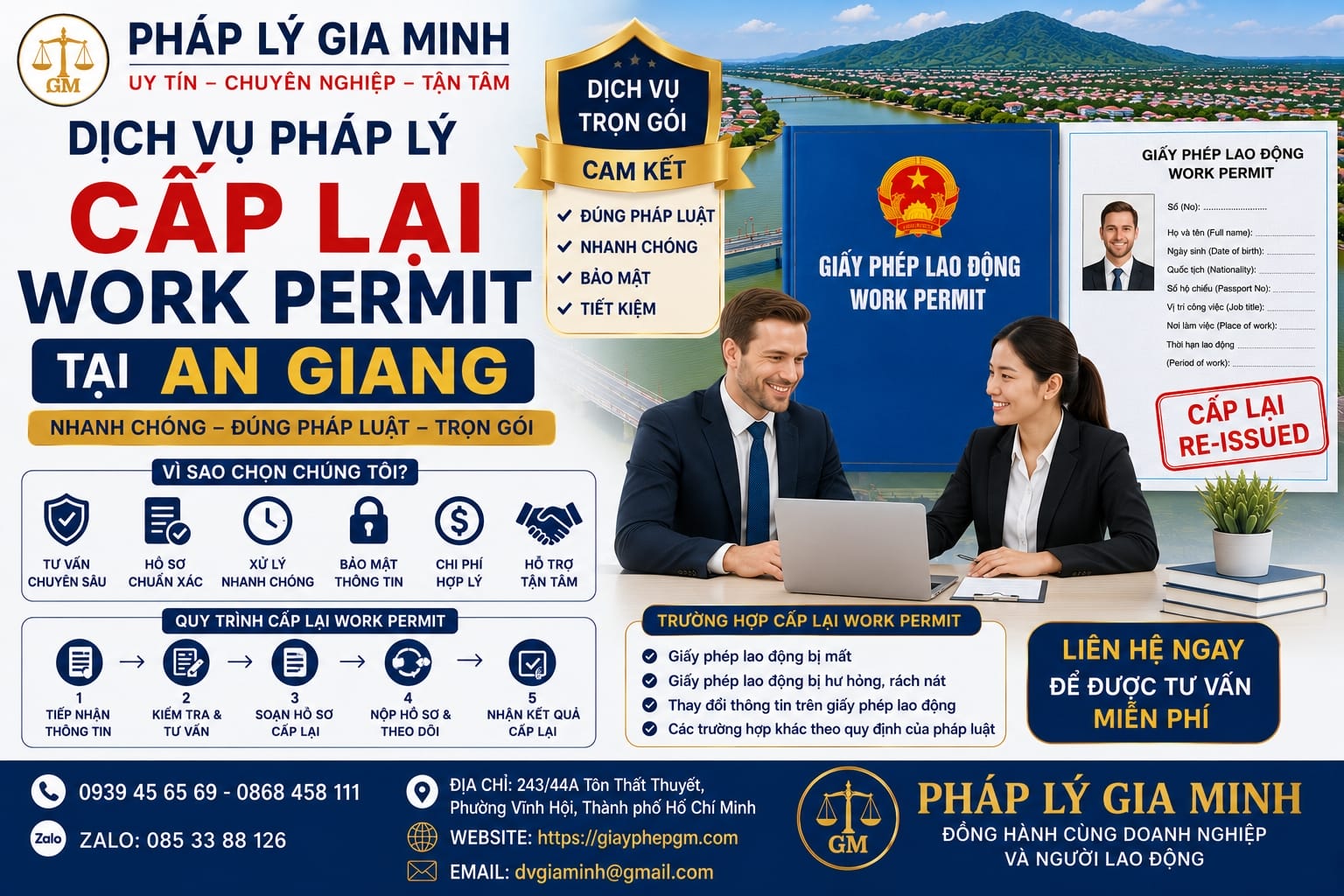 Dịch vụ cấp lại work permit trọn gói tại An Giang
