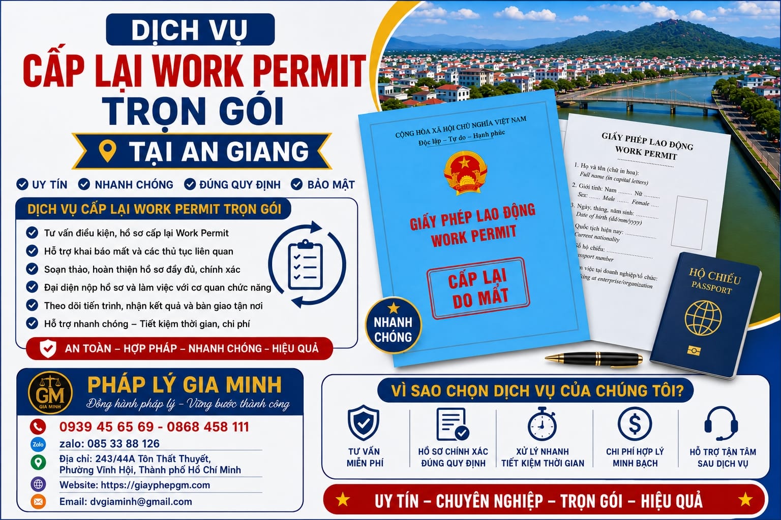 Dịch vụ pháp lý cấp lại work permit tại An Giang