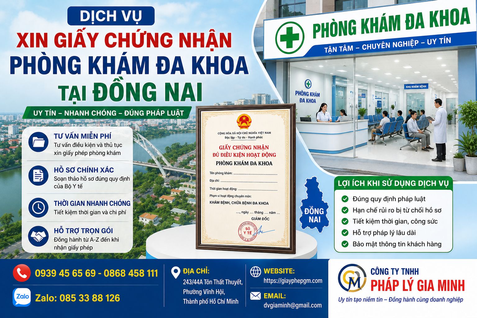 Dịch vụ xin giấy chứng nhận phòng khám đa khoa tại Đồng Nai