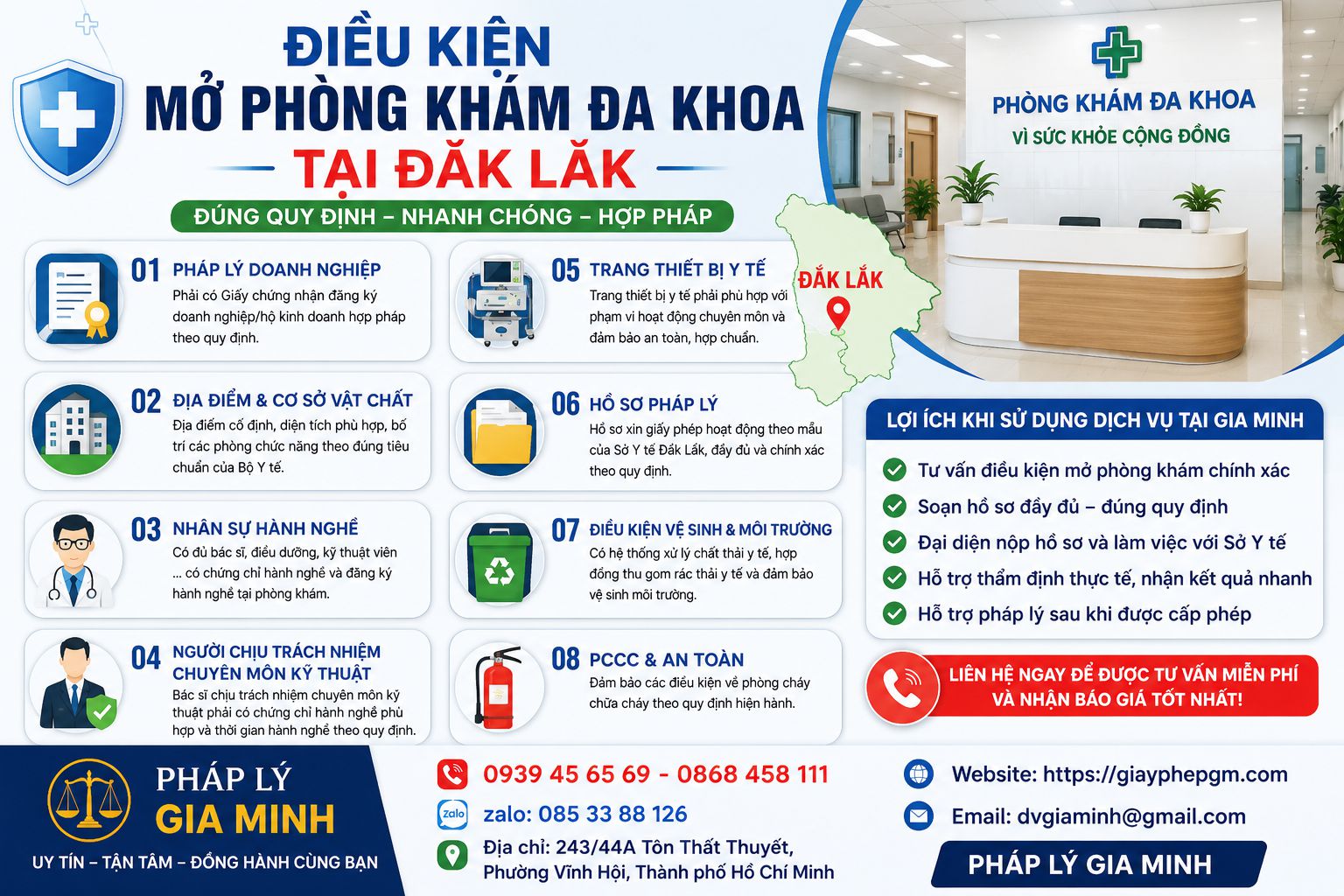 Điều kiện mở phòng khám đa khoa tại Đắk Lắk