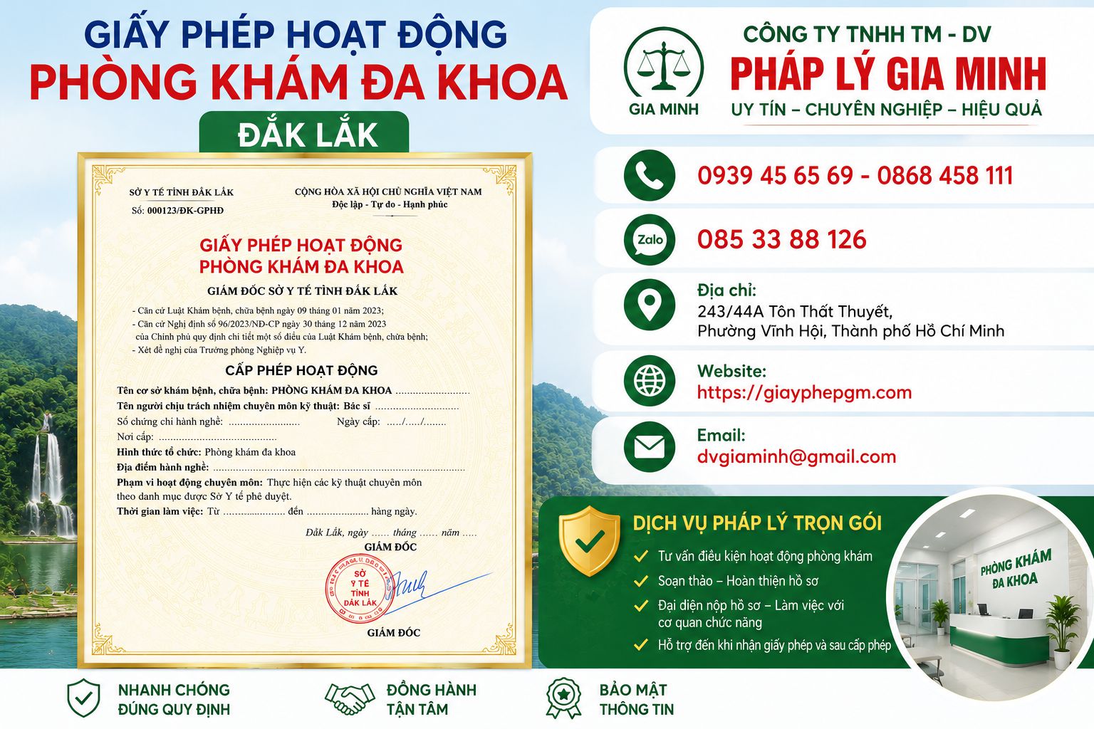 Giấy phép hoạt động phòng khám đa khoa Đắk Lắk