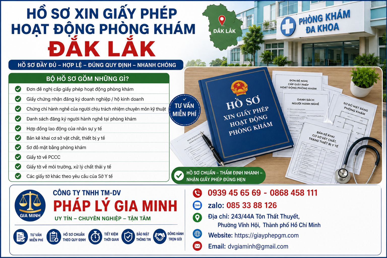 Hồ sơ xin giấy phép hoạt động phòng khám Đắk Lắk