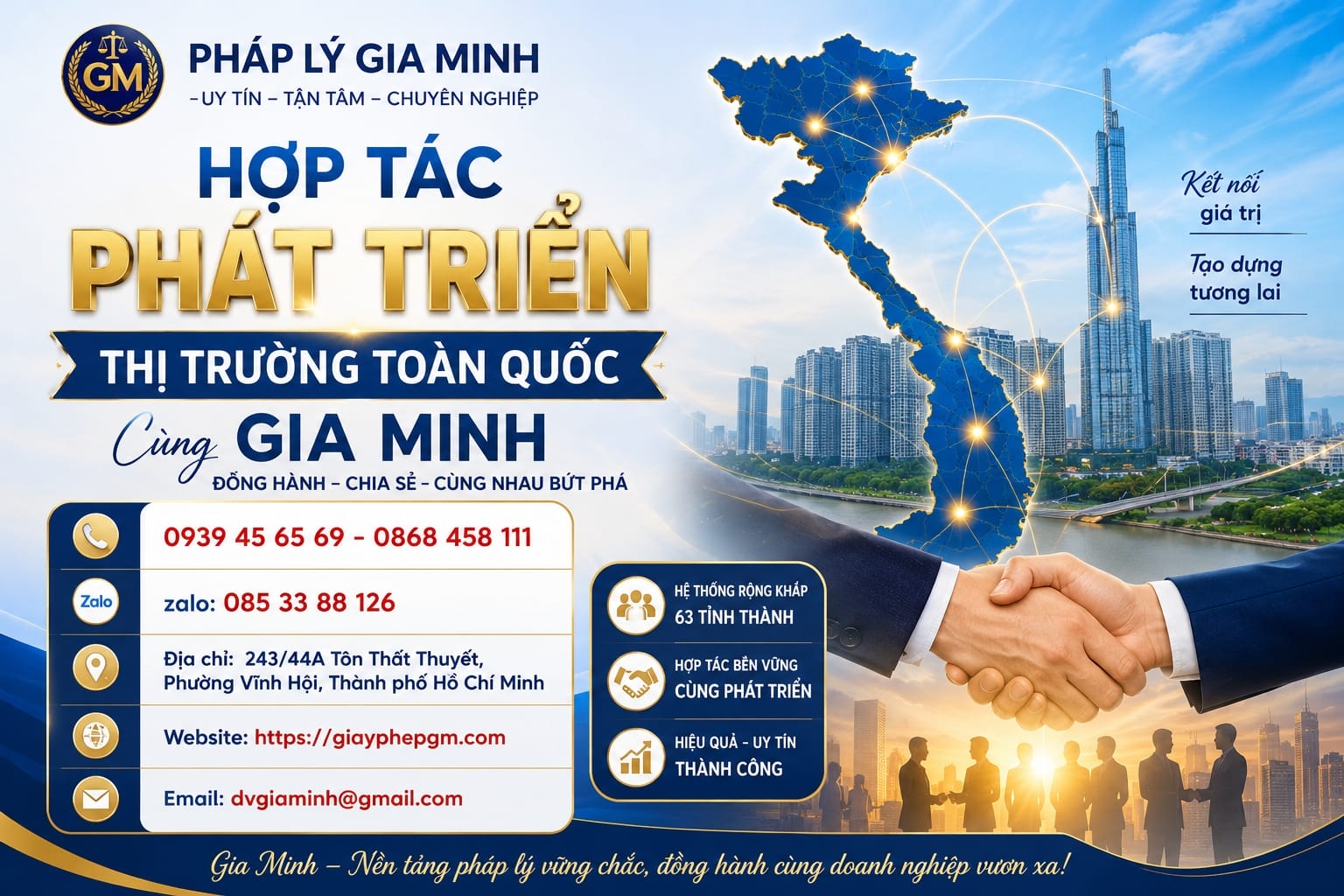 Hợp tác phát triển thị trường toàn quốc cùng Gia Minh