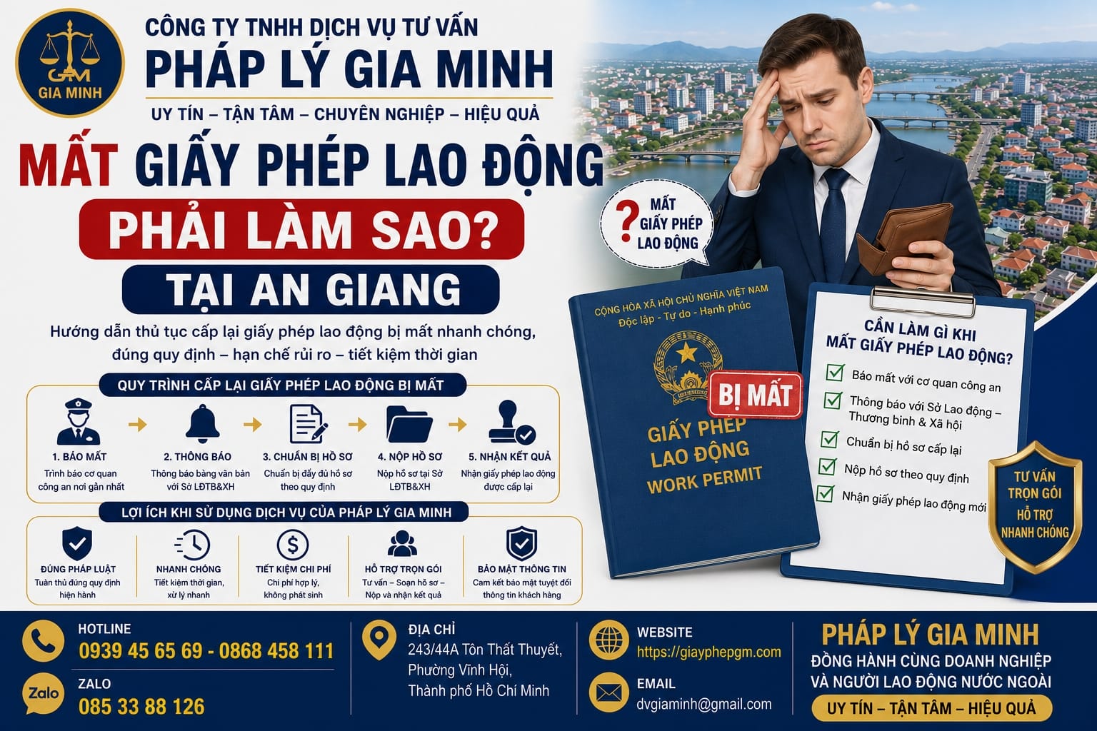 Mất giấy phép lao động phải làm sao tại An Giang