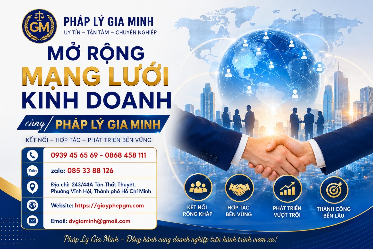 Mở rộng mạng lưới kinh doanh cùng Pháp Lý Gia Minh