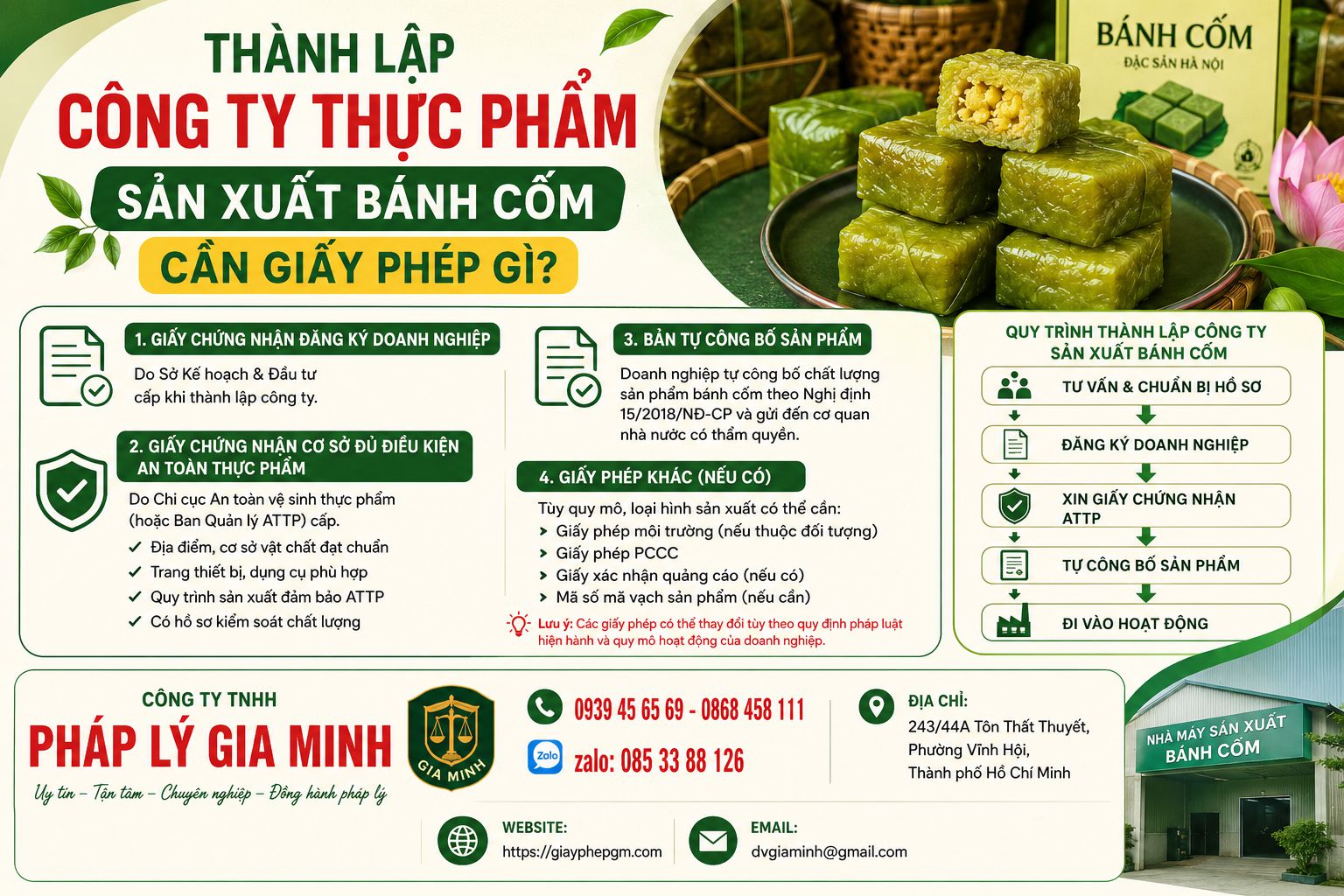 Thành lập công ty sản xuất bánh cốm trọn gói giá rẻ tại Hà Nội – Giải pháp khởi nghiệp ngành đặc sản truyền thống