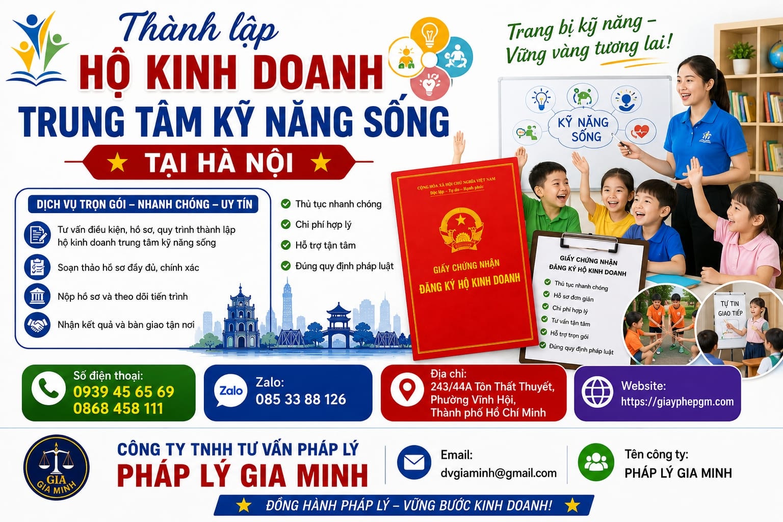 Thành lập hộ kinh doanh trung tâm kỹ năng sống tại Hà Nội – Điều kiện và thủ tục mới nhất