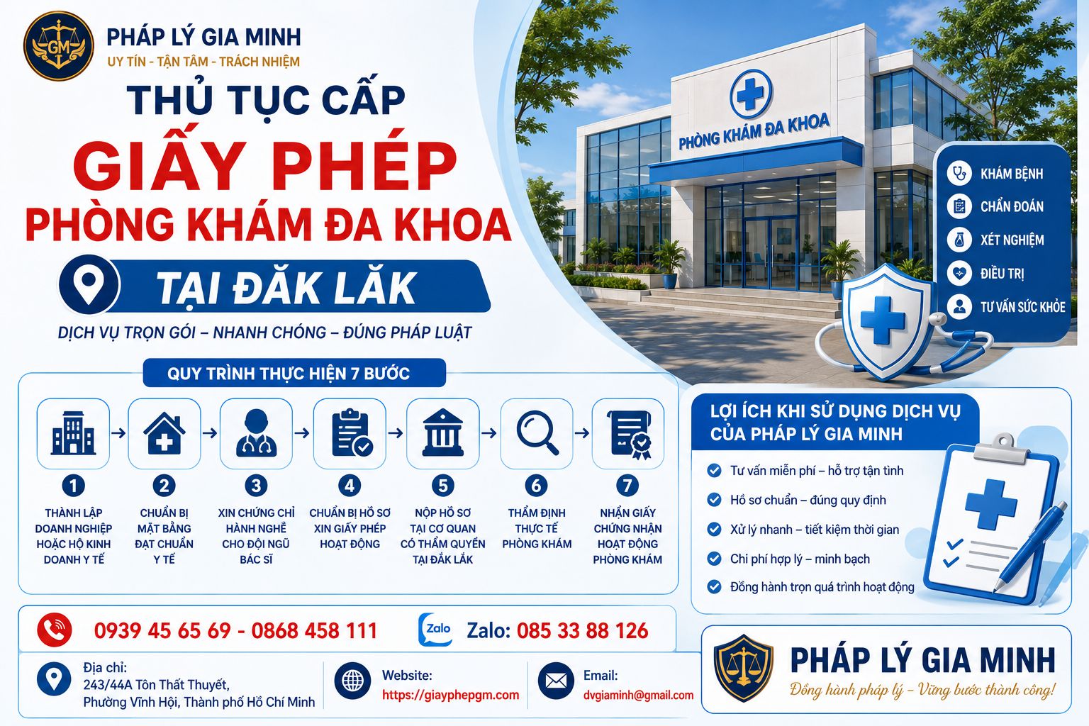Thủ tục cấp giấy phép phòng khám đa khoa tại Đắk Lắk