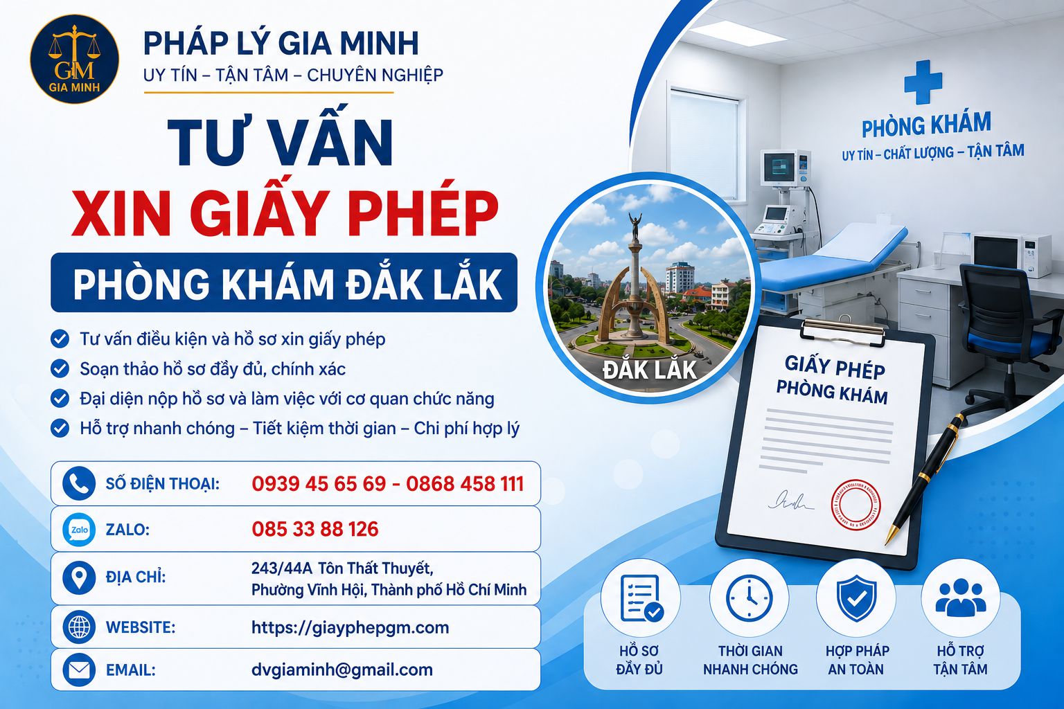 Tư vấn xin giấy phép phòng khám Đắk Lắk