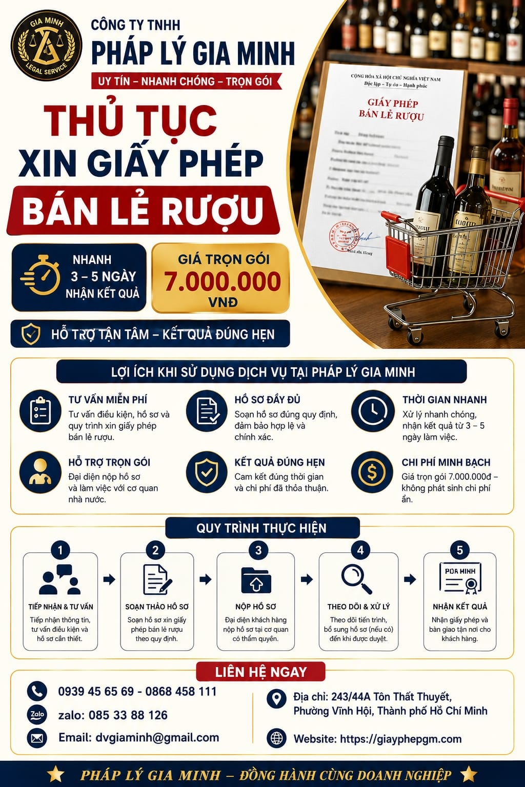 Xin giấy phép bán lẻ rượu cho nhà hàng