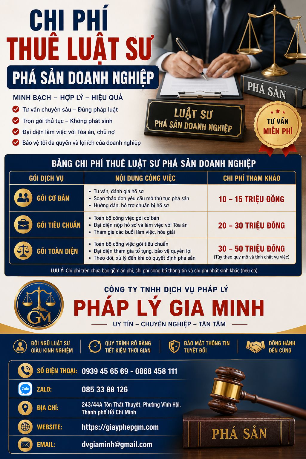 Chi Phí Thuê Luật Sư Phá Sản Doanh Nghiệp: Báo Giá, Yếu Tố Ảnh Hưởng Và Cách Tối Ưu Ngân Sách