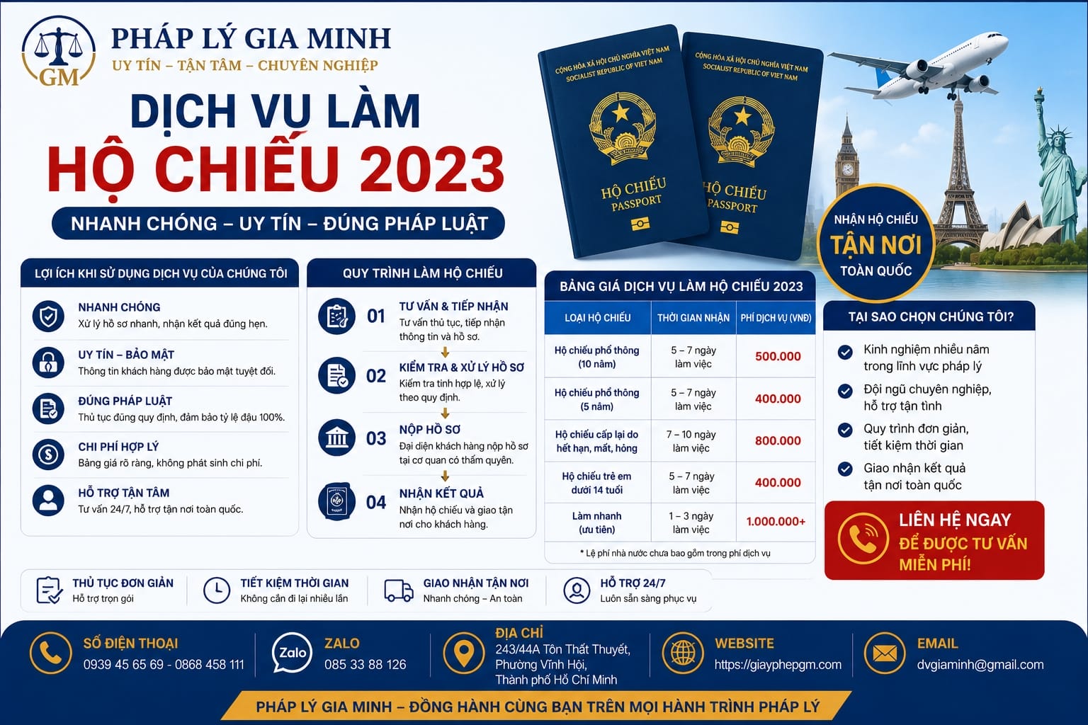 Dịch vụ làm hộ chiếu 2023 nhanh chóng