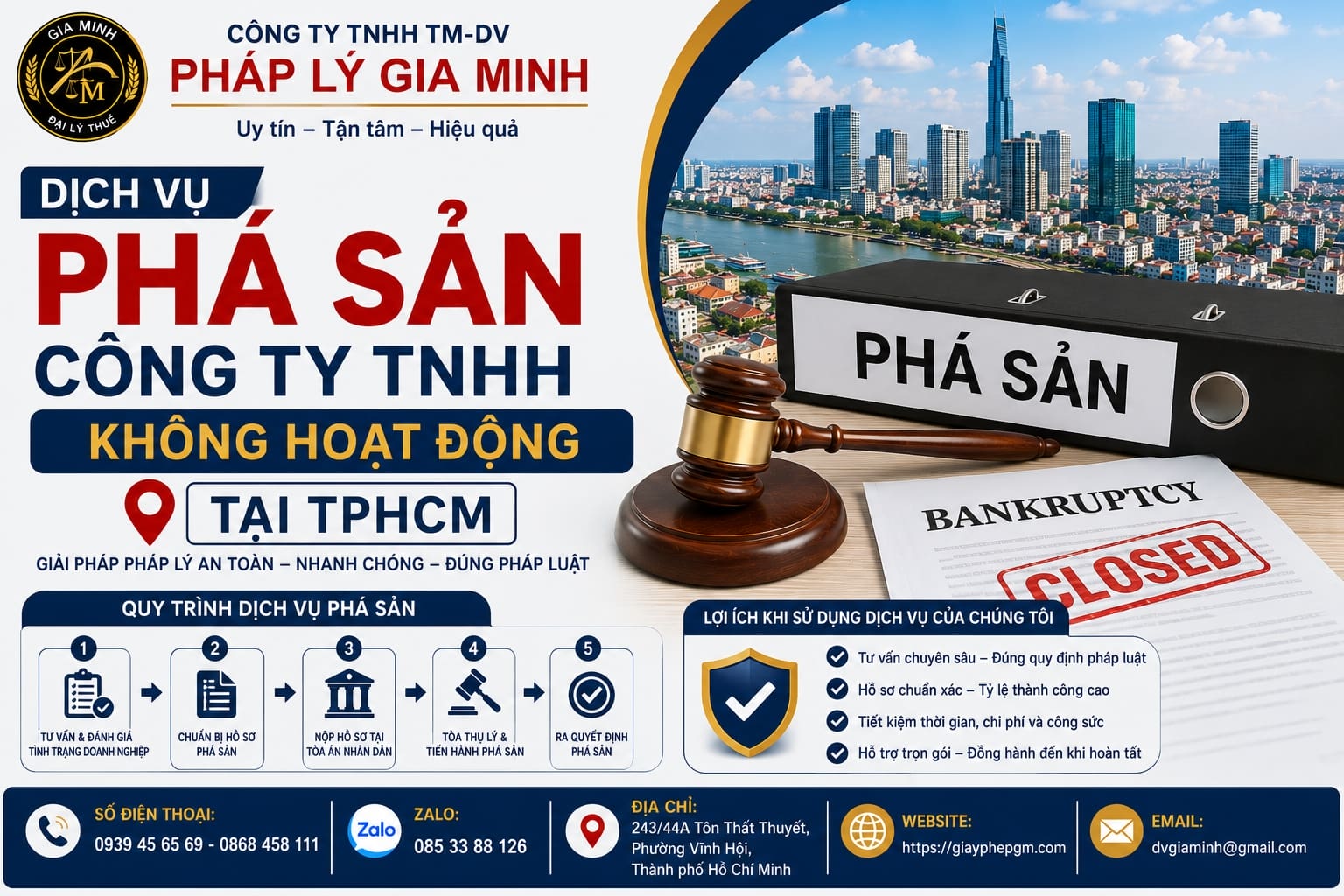 Dịch Vụ Phá Sản Công Ty TNHH Không Hoạt Động Tại TPHCM