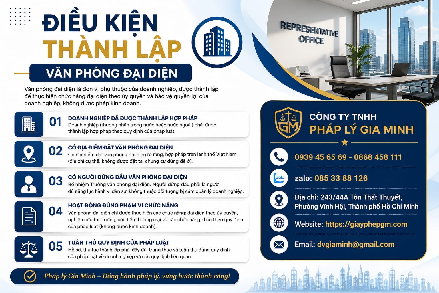 Điều kiện thành lập văn phòng đại diện 6 Điều kiện thành lập văn phòng đại diện