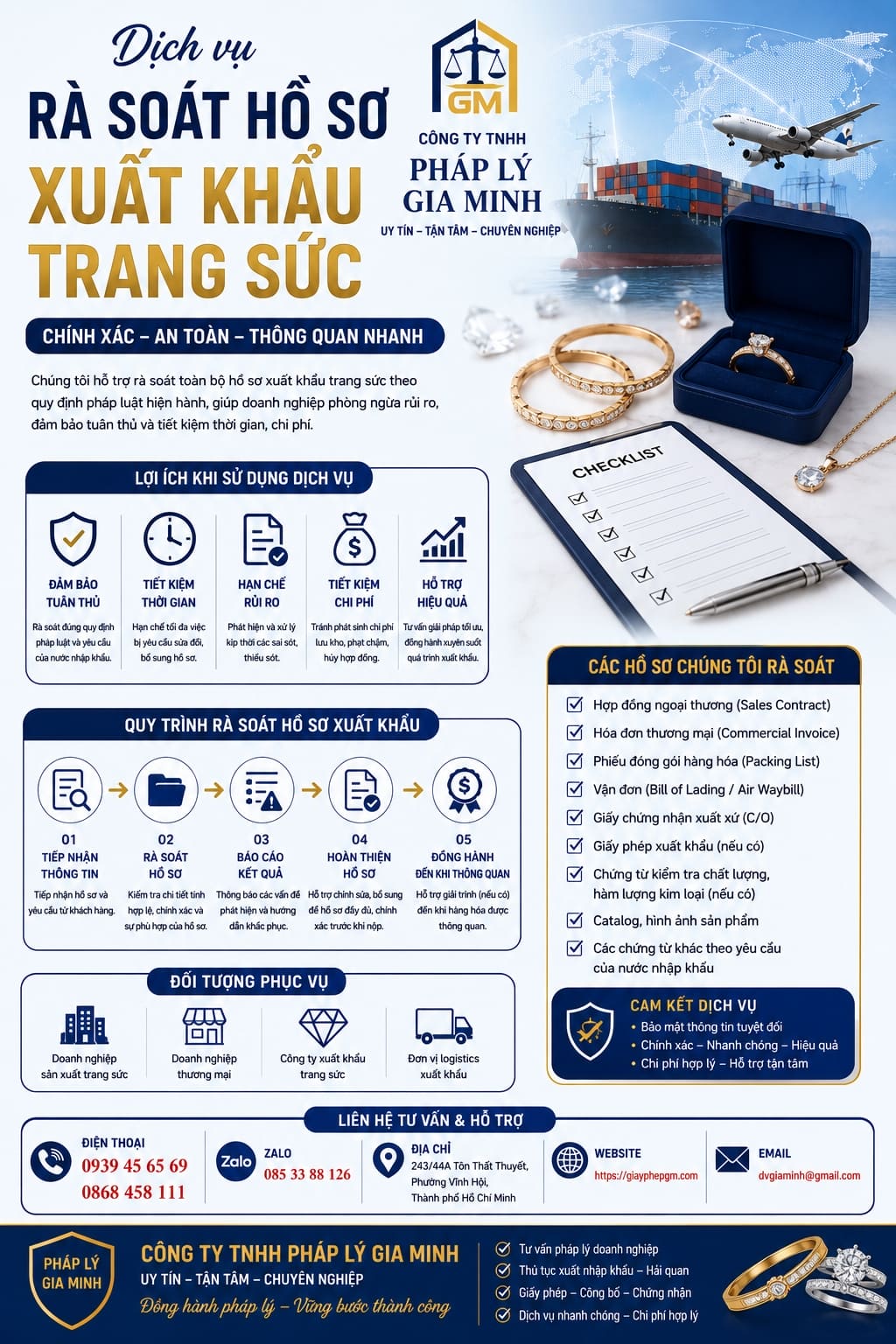 Dịch Vụ Rà Soát Hồ Sơ Xuất Khẩu Trang Sức Chính Xác, Toàn Diện