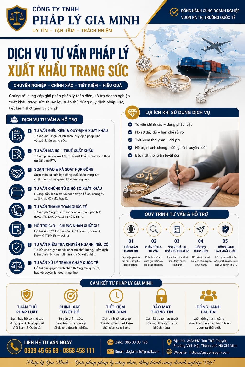 Dịch Vụ Tư Vấn Pháp Lý Xuất Khẩu Trang Sức Toàn Diện, An Toàn