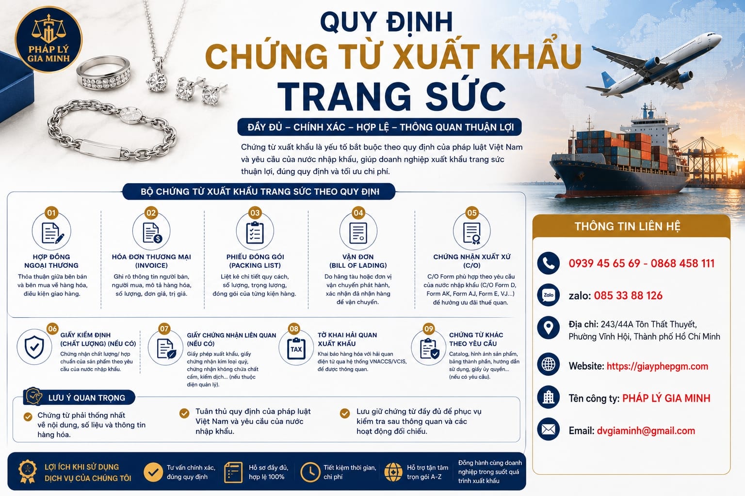 Quy Định Chứng Từ Xuất Khẩu Trang Sức Doanh Nghiệp Cần Nắm
