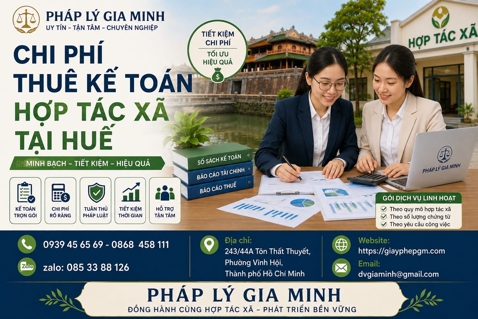 Chi phí thuê kế toán hợp tác xã tại Huế – Cách dự toán theo chứng từ và phạm vi công việc