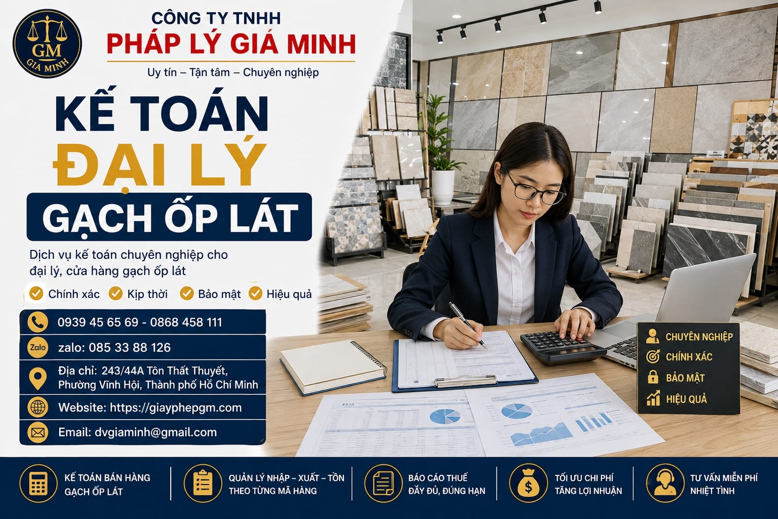 Kế toán đại lý gạch ốp lát – Giải pháp quản lý tài chính, tồn kho và thuế hiệu quả