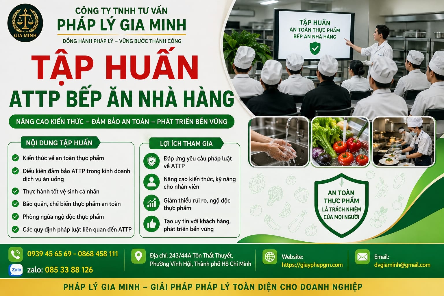 Tập huấn ATTP bếp ăn nhà hàng – Kiểm soát từng điểm từ nhập hàng đến ra món