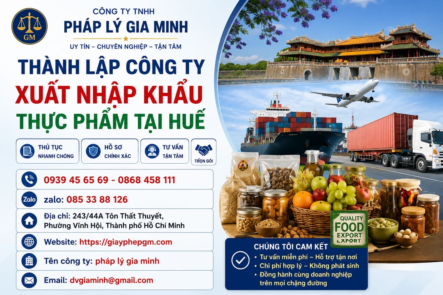 Thành lập công ty xuất nhập khẩu thực phẩm tại Huế – Kiểm soát pháp lý từ sản phẩm đến cửa khẩu