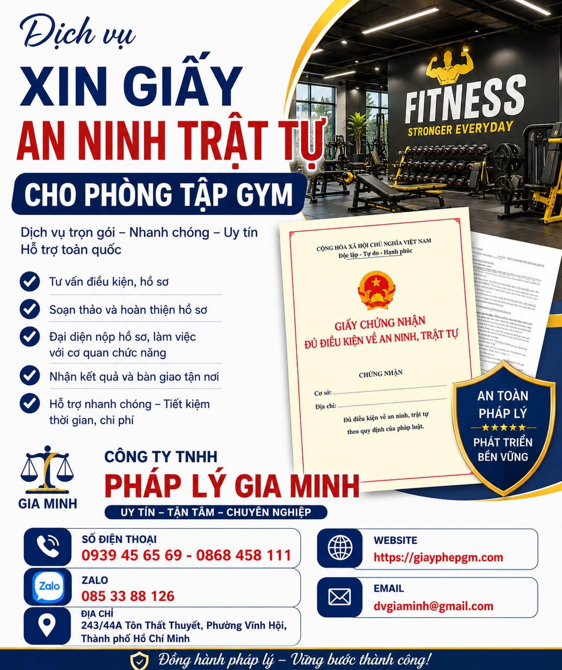 Xin giấy an ninh trật tự cho phòng tập gym: Cần chuẩn bị gì trước khi hoạt động?