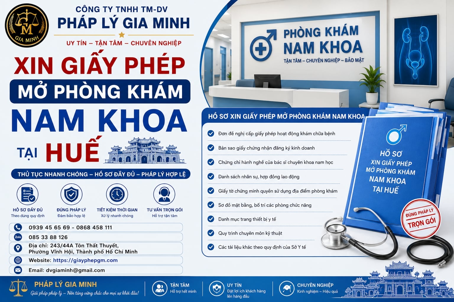 Xin giấy phép mở phòng khám nam khoa tại Huế đầy đủ hồ sơ, thủ tục