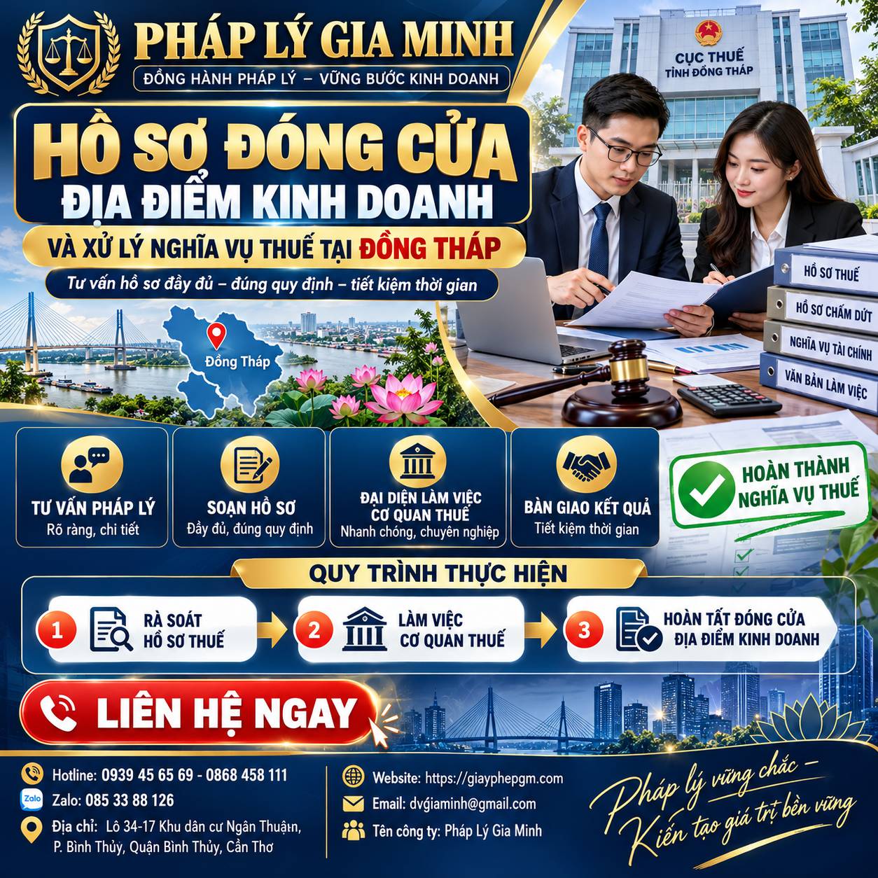 Hồ sơ đóng cửa địa điểm kinh doanh và xử lý nghĩa vụ thuế tại Đồng Tháp