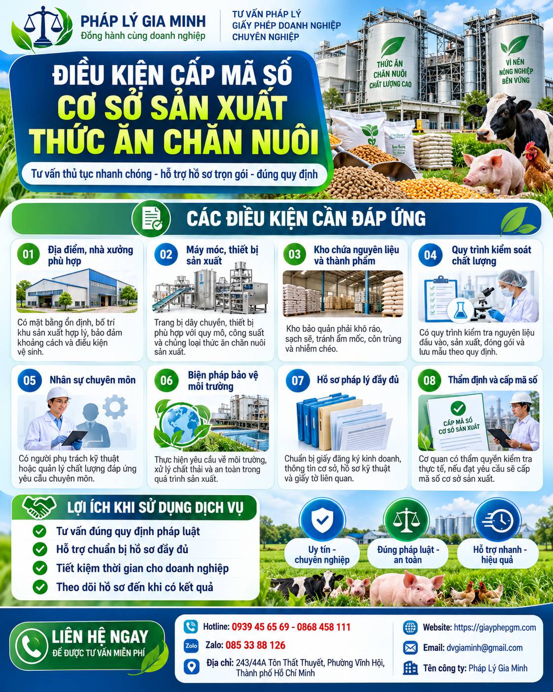 Điều kiện cấp mã số cơ sở sản xuất thức ăn chăn nuôi