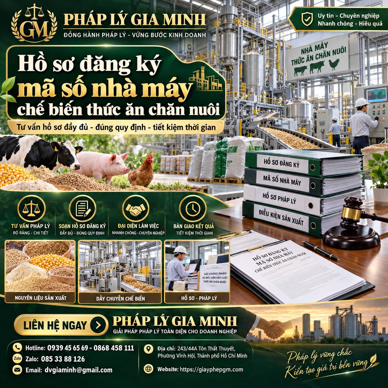 Hồ sơ đăng ký mã số nhà máy chế biến thức ăn chăn nuôi