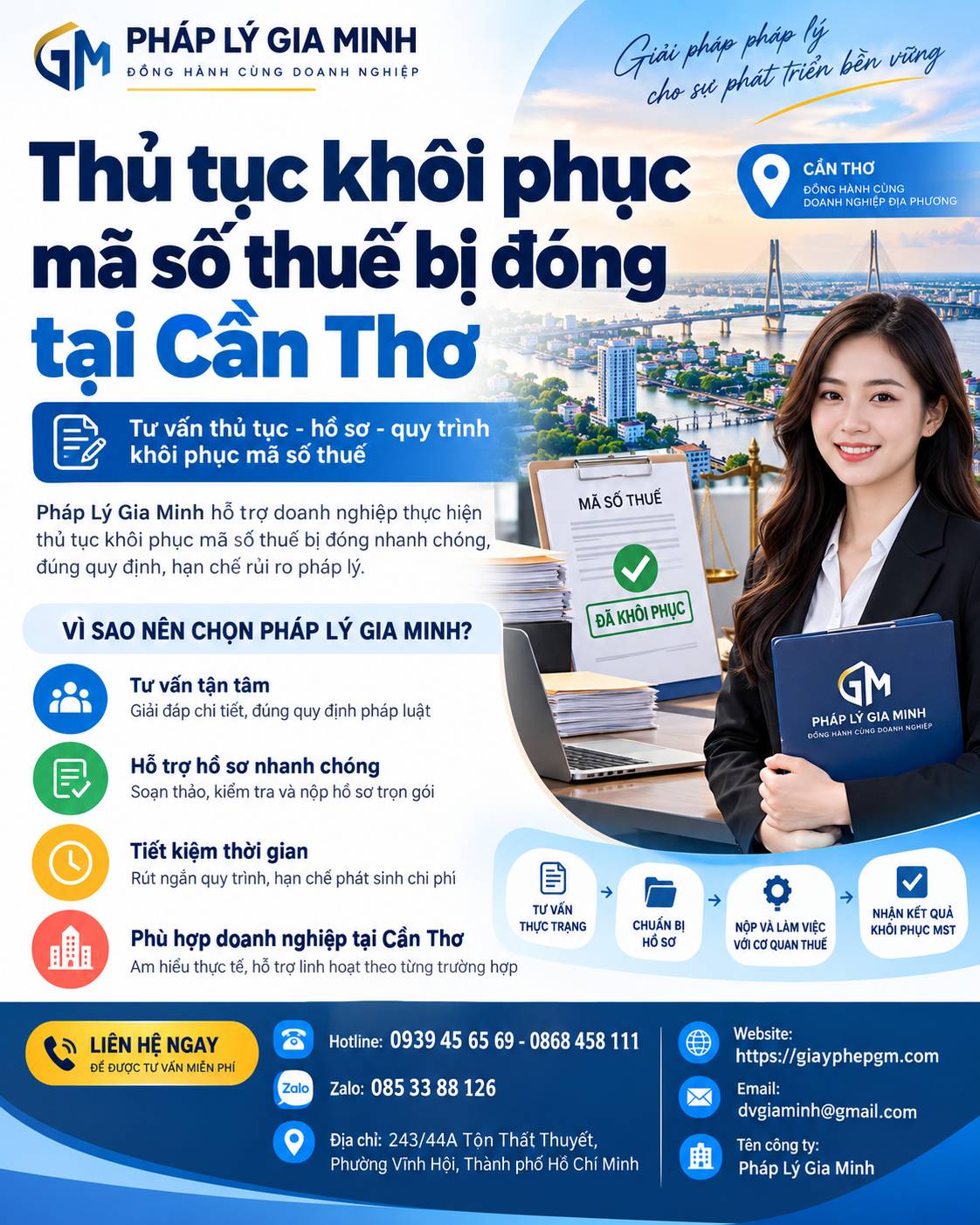 Thủ tục khôi phục mã số thuế bị đóng tại Cần Thơ