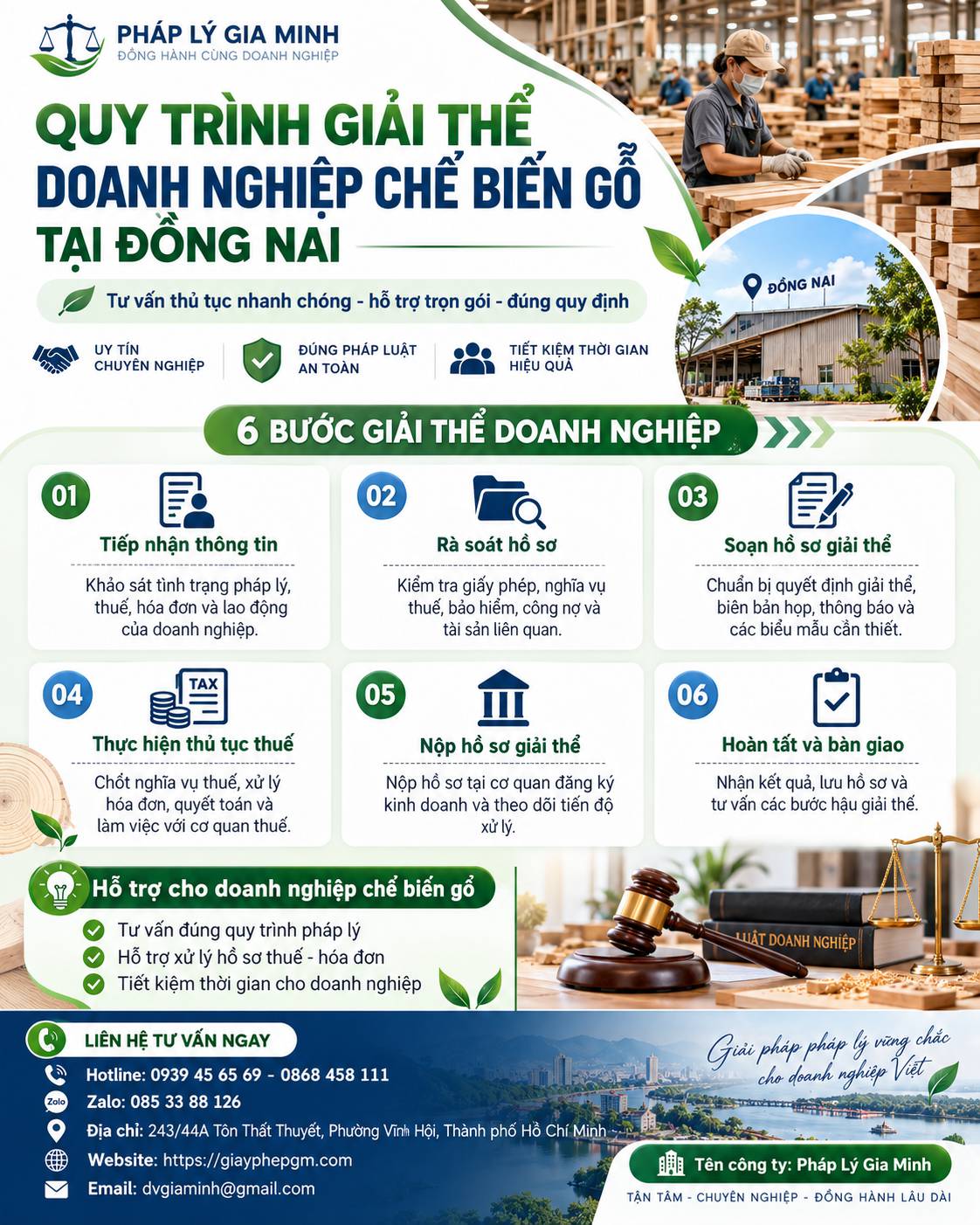 Quy trình giải thể doanh nghiệp chế biến gỗ tại Đồng Nai