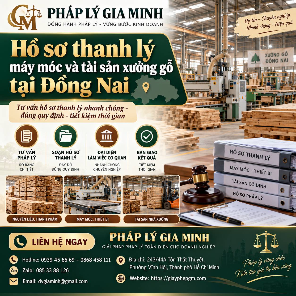 Hồ sơ thanh lý máy móc và tài sản xưởng gỗ tại Đồng Nai