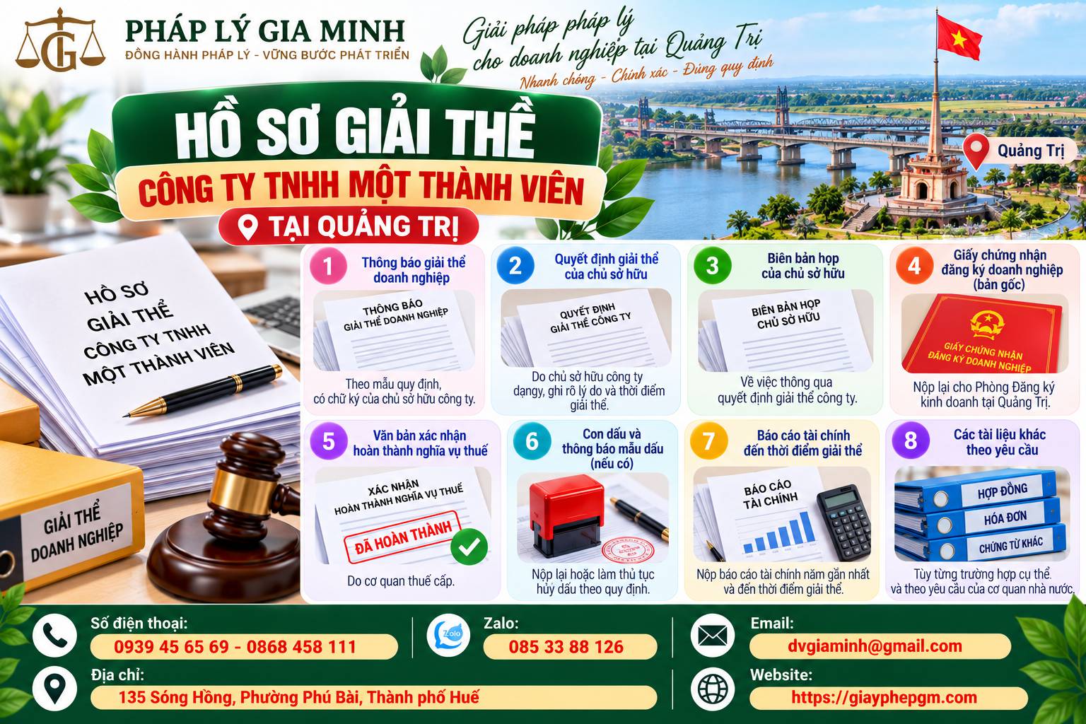 Hồ sơ giải thể công ty TNHH MTV tại Quảng Trị